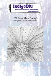 Colour Me - Daisy A6 Red Rubber Stamp by Kay Halliwell-Sutton
